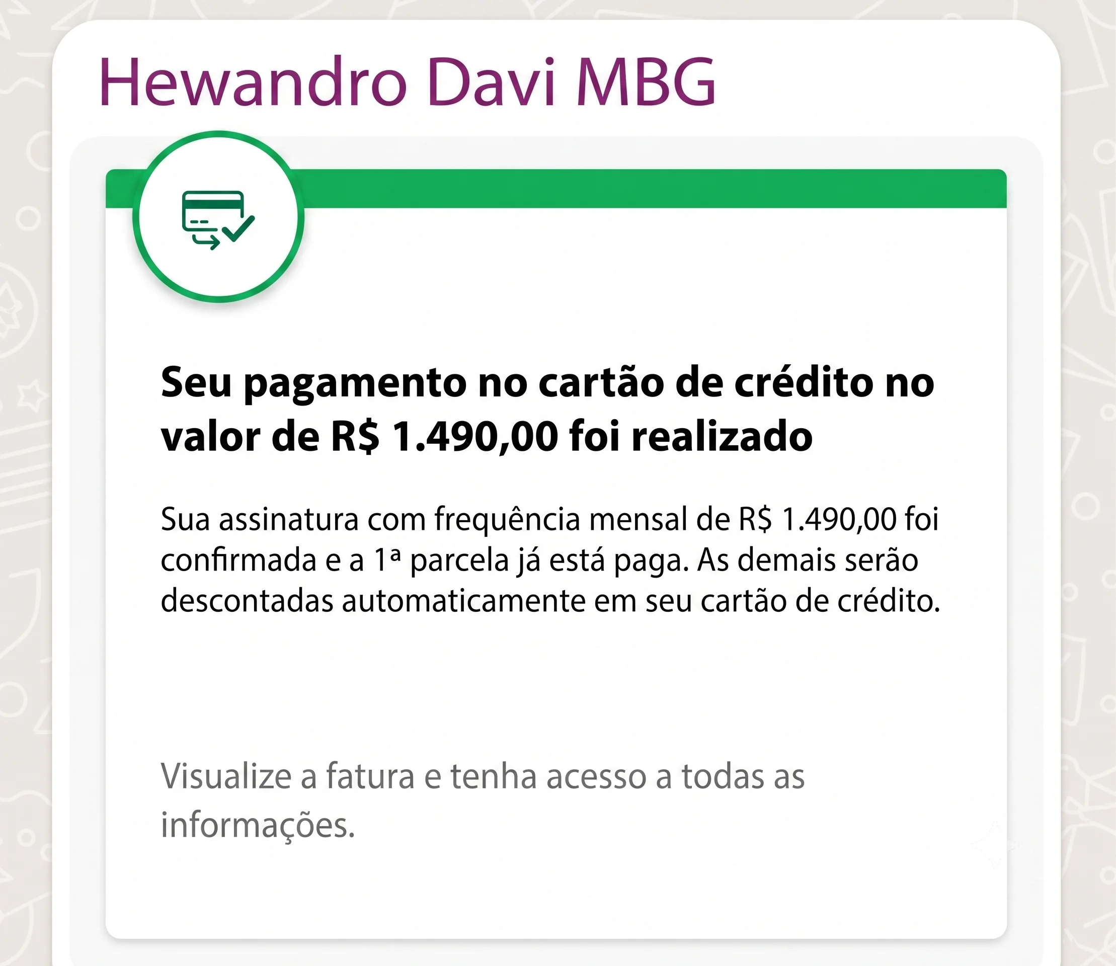 Depoimento de aluno do NIV